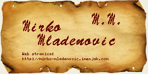 Mirko Mladenović vizit kartica